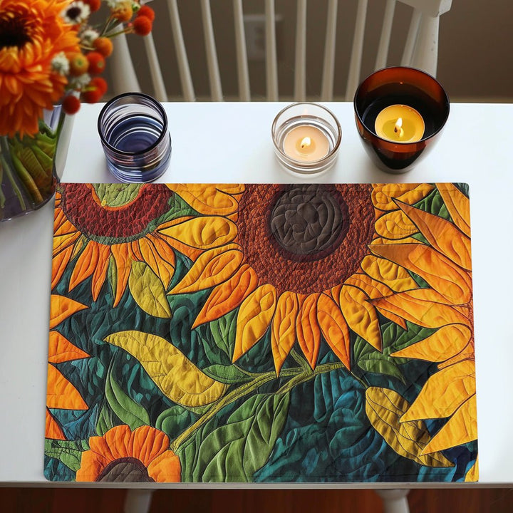Tournesols élégants – Napperons matelassés
