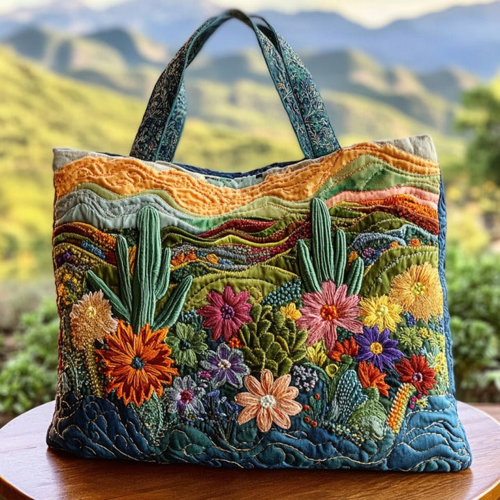 Cactus en fleurs du désert – Sac fourre-tout matelassé