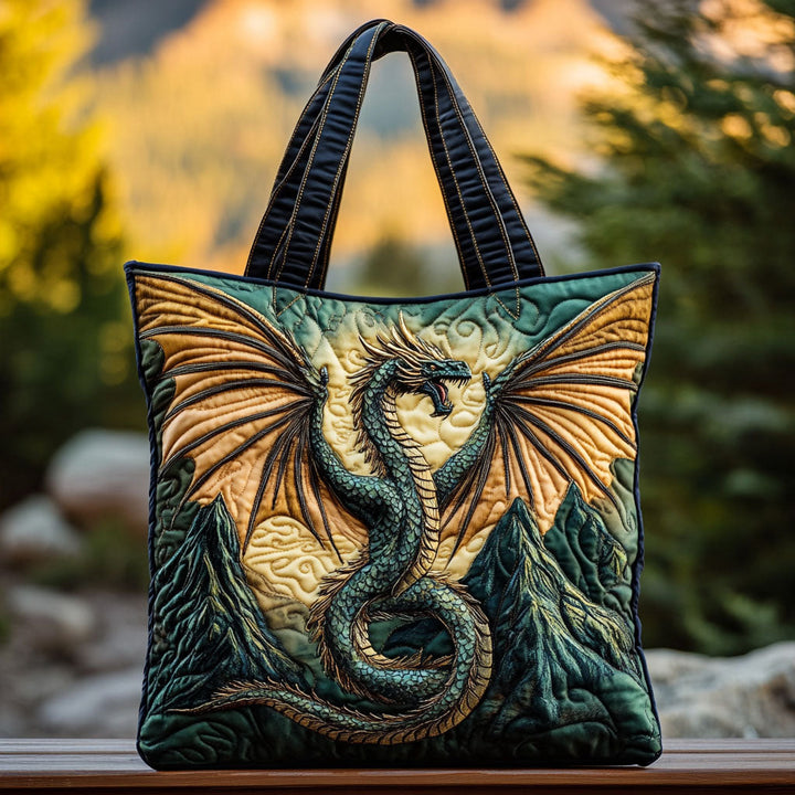Dragon vert au crépuscule – Sac fourre-tout matelassé