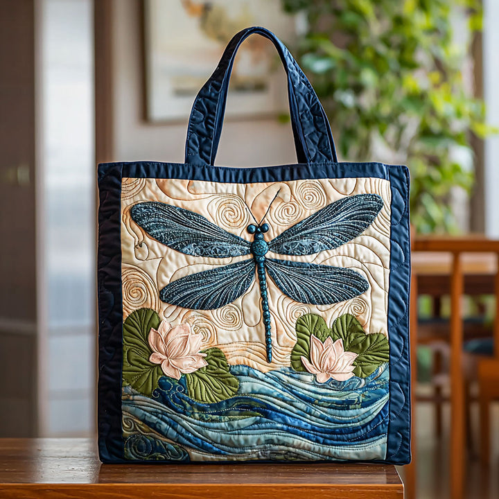 Libellule au-dessus des lotus – Sac fourre-tout matelassé