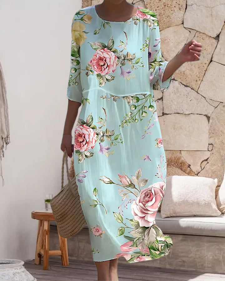 Miranda | Élégante Robe Florale Couvrant le Ventre