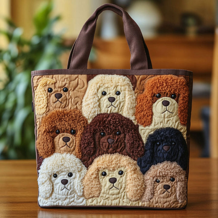 Caniches en patchwork – Sac fourre-tout matelassé
