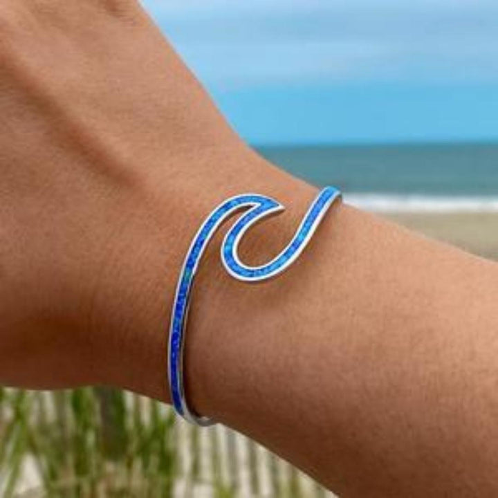 Bracelet Vague Marine Opale en argent