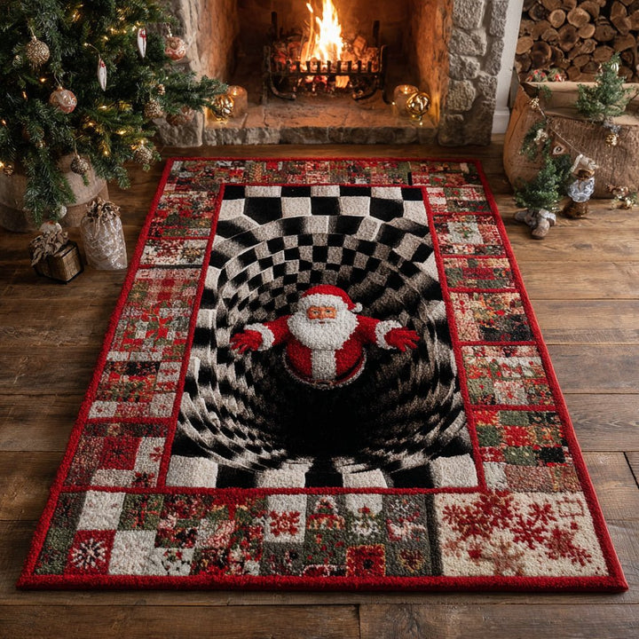 Père Noël dans le tourbillon à damier – Tapis