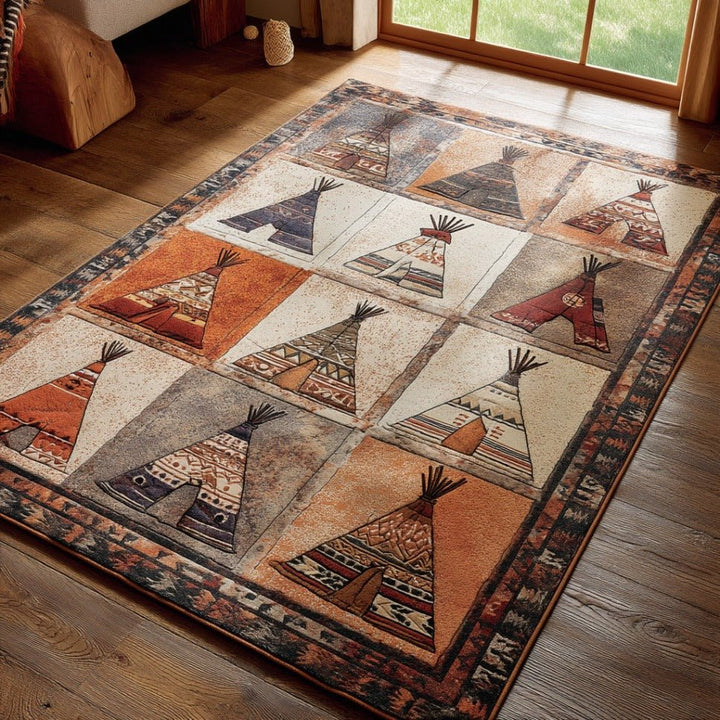 Tipis autochtones en losanges – Tapis