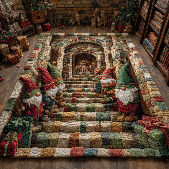 Gnomes dans l’escalier fleuri – Tapis