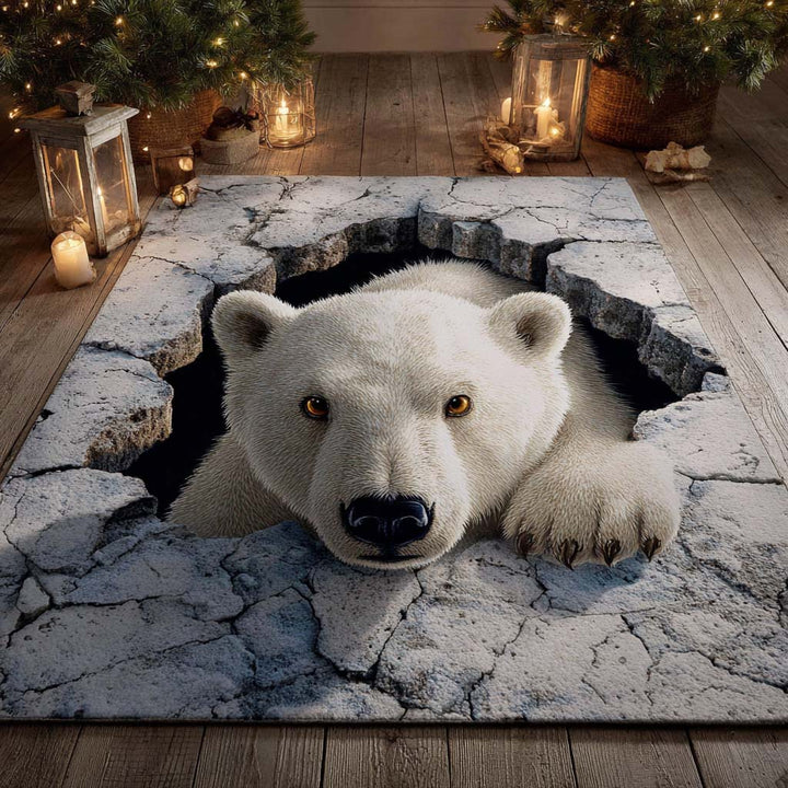 Ours polaire sortant de la glace – Tapis