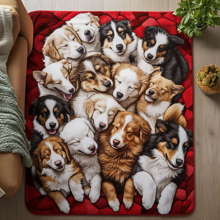 Chiots endormis en tas – Tapis