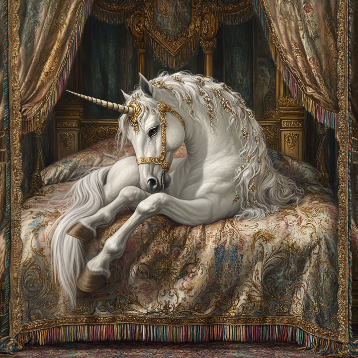 Licorne d’Avalon – Jeté de canapé tissé