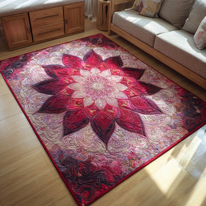 Mandala rouge et rose – Tapis