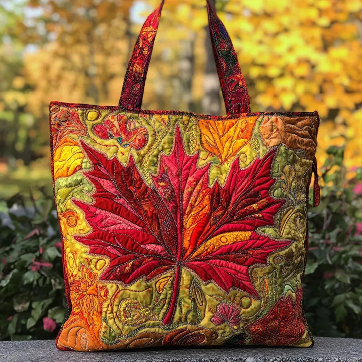 Feuilles d’érable au couchant – Sac fourre-tout matelassé