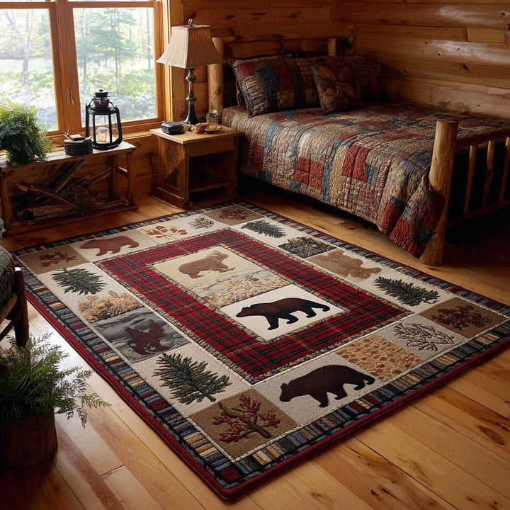 Ours noir et pins à l’orignal – Tapis
