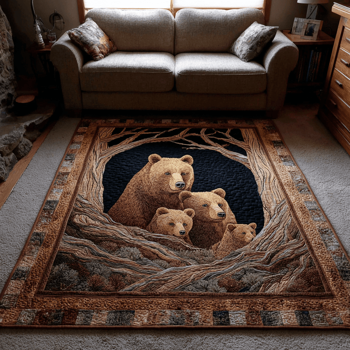Ours et oursons dans le terrier – Tapis