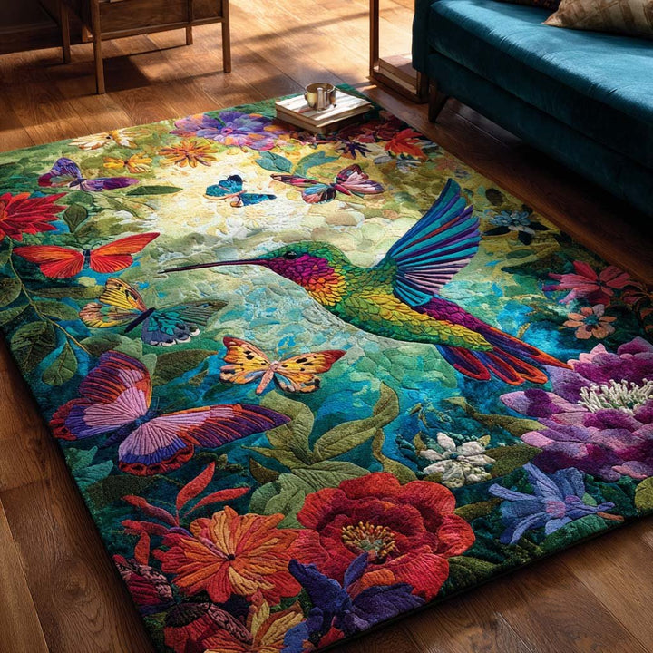 Colibri et papillons dans le jardin – Tapis