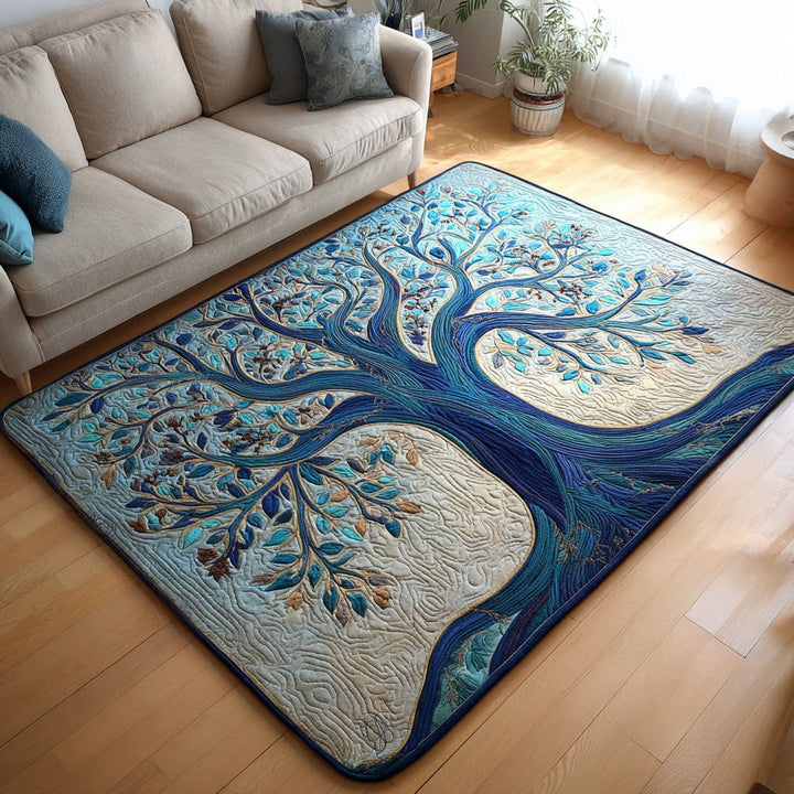 Arbre de vie bleu sur fond aqua – Tapis