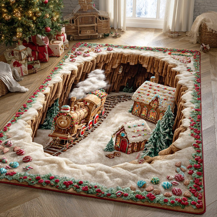 Train et maisons en pain d’épices – Tapis