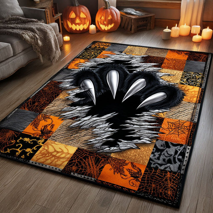 Griffes de chat sur patchwork d’automne – Tapis