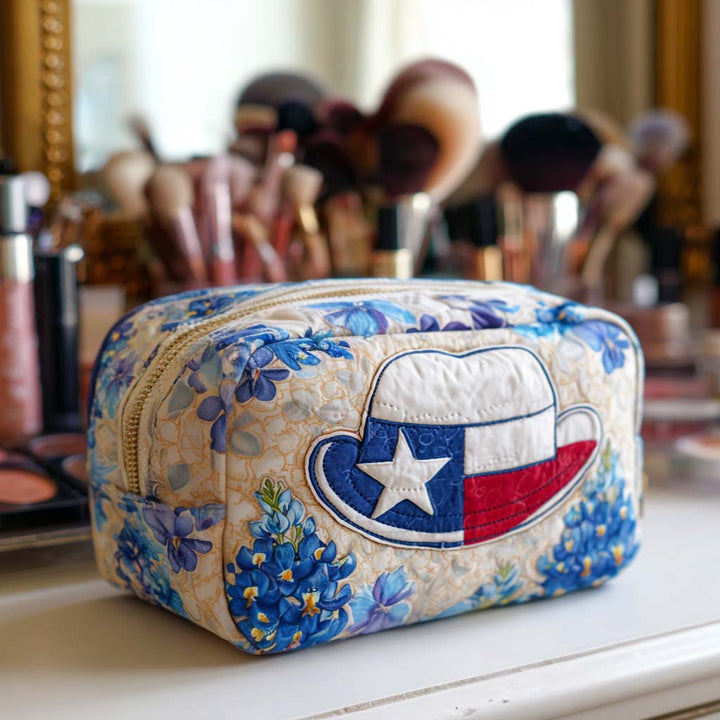 Chapeau de cowboy étoilé – Trousse de maquillage matelassée