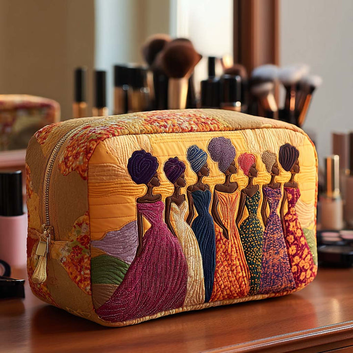 Reines africaines élégantes – Trousse de maquillage matelassée