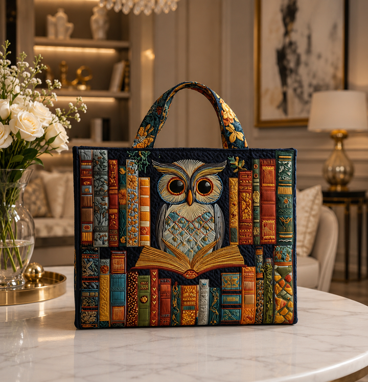Hibou de la bibliothèque – Sac fourre-tout matelassé