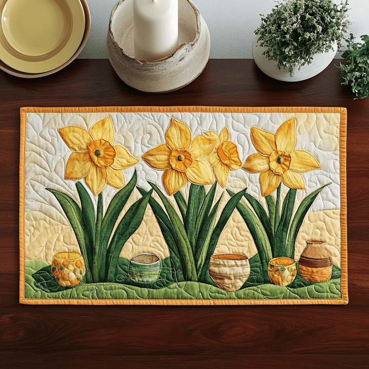 Jonquilles printanières – Napperons matelassés