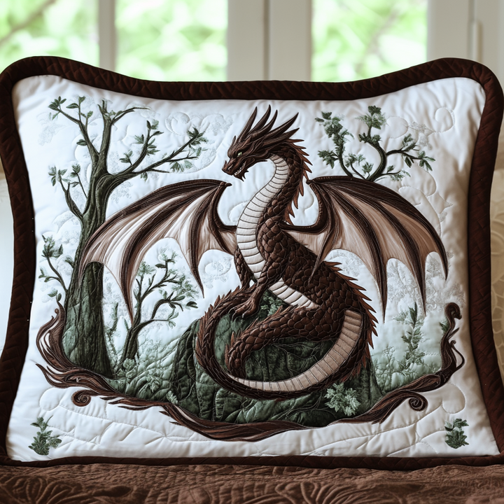 Dragon gardien de la forêt – Taie d’oreiller matelassée