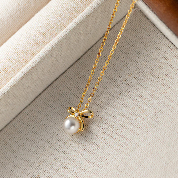 Johana Luisa – Collier couleur or avec double perle