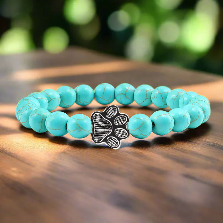 Bracelet avec Perles en Forme de Patte – Design en Pierre Naturelle