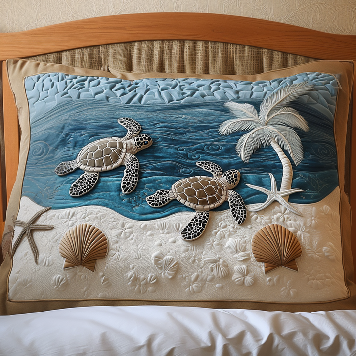 Tortue voyageuse des îles – Taie d’oreiller matelassée
