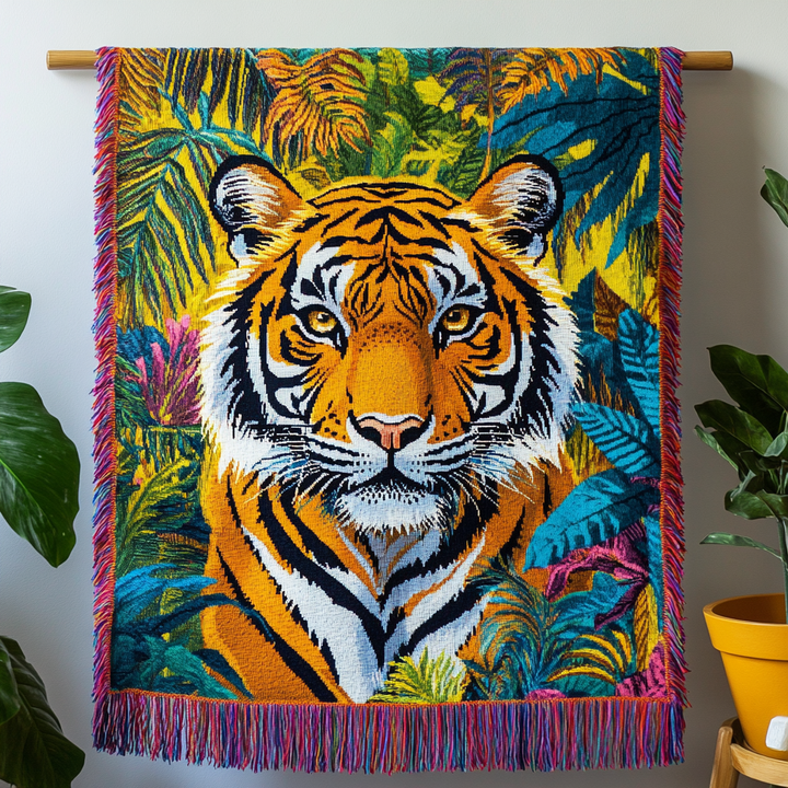 Roi de la jungle – Jeté de canapé tissé