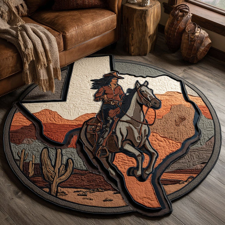 Cowboy et cheval dans l’étoile – Tapis de forme originale