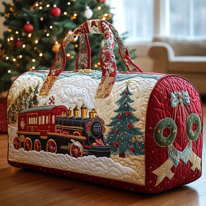 Train magique et sapin – Sac de voyage matelassé