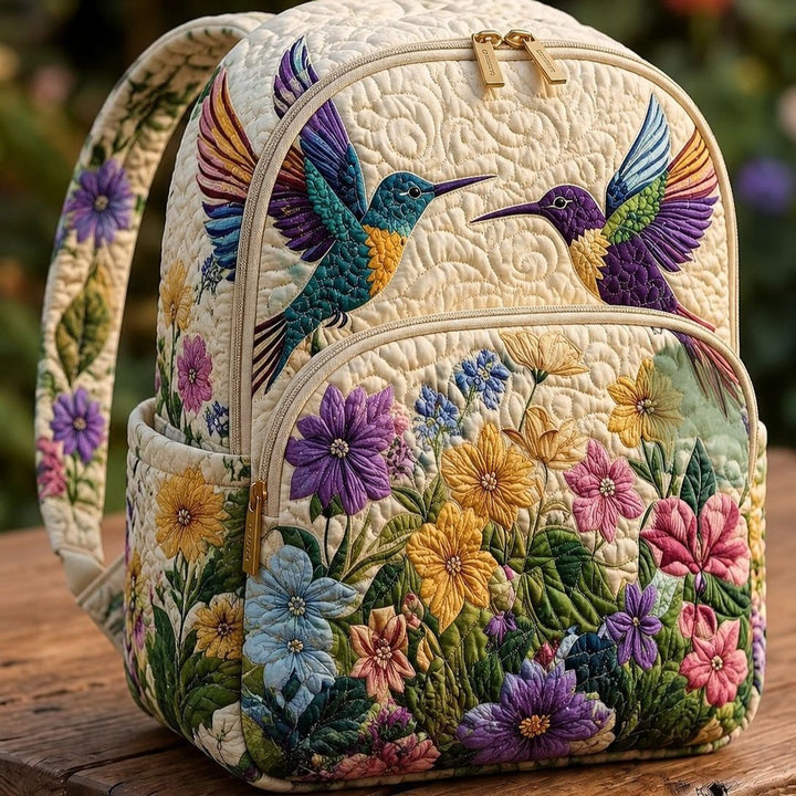 Colibris dans la prairie – Sac à dos matelassé