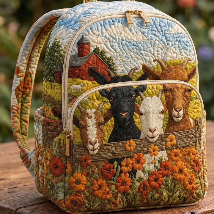 Chèvres du village – Sac à dos matelassé