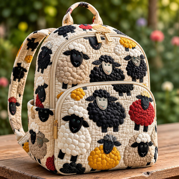 Moutons en patchwork – Sac à dos matelassé