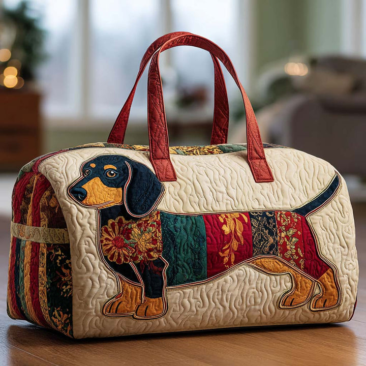 Teckel en patchwork – Sac de voyage matelassé