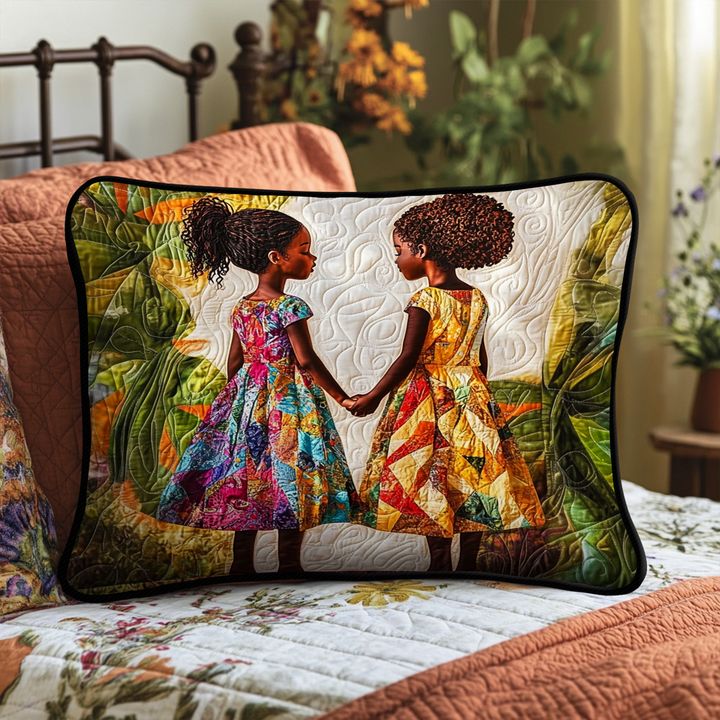 Amour en patchwork – Taie d’oreiller matelassée