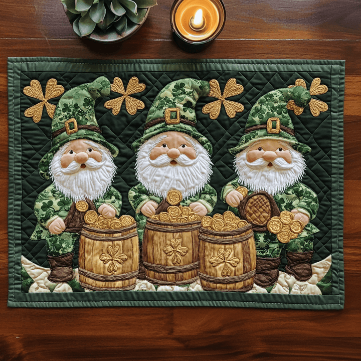 Farfadets et pots d’or – Napperons matelassés