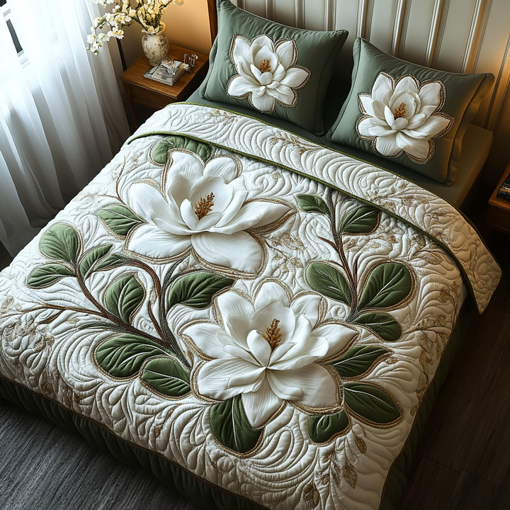 Magnolia – Ensemble de literie matelassé 3 pièces