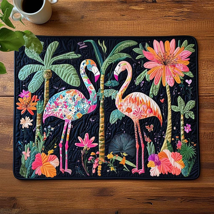 Flamants roses tropicaux – Napperons matelassés