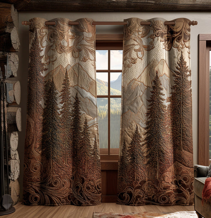 Refuges forestiers (10 motifs au choix) – Rideaux matelassés