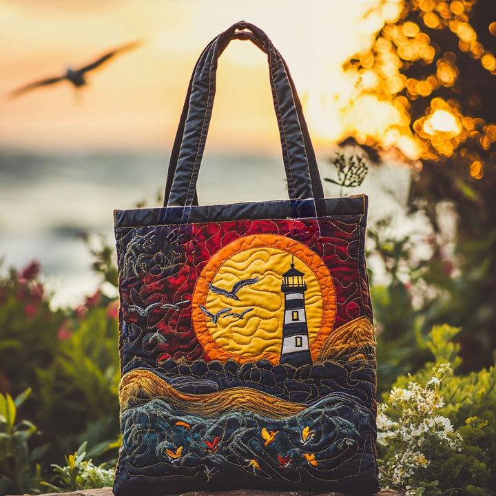 Phare au soleil couchant – Sac fourre-tout matelassé