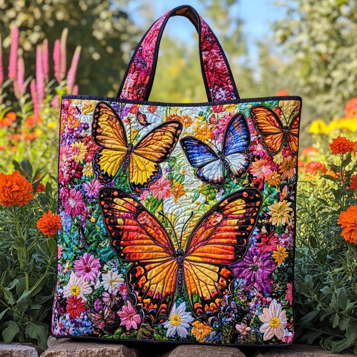 Papillons multicolores – Sac fourre-tout matelassé