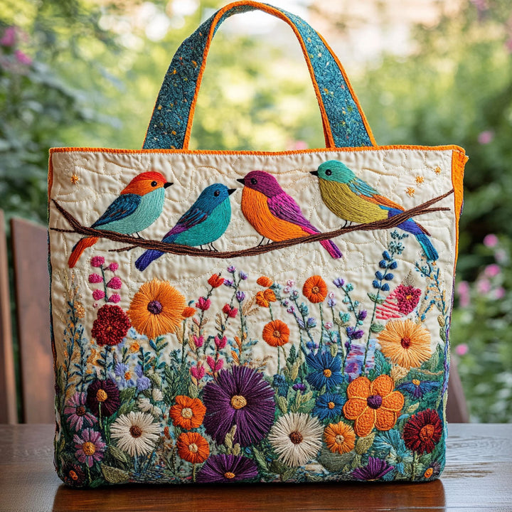 Oiseaux sur la branche fleurie – Sac fourre-tout matelassé