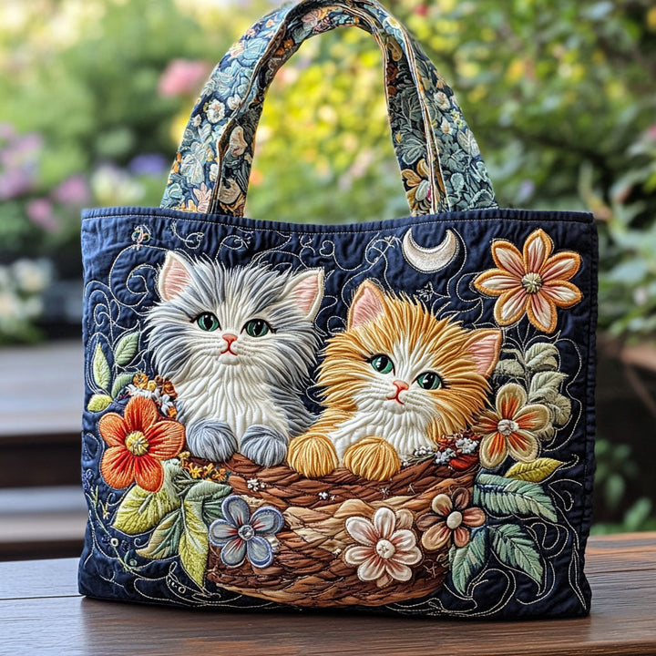 Chatons sous les étoiles – Sac fourre-tout matelassé