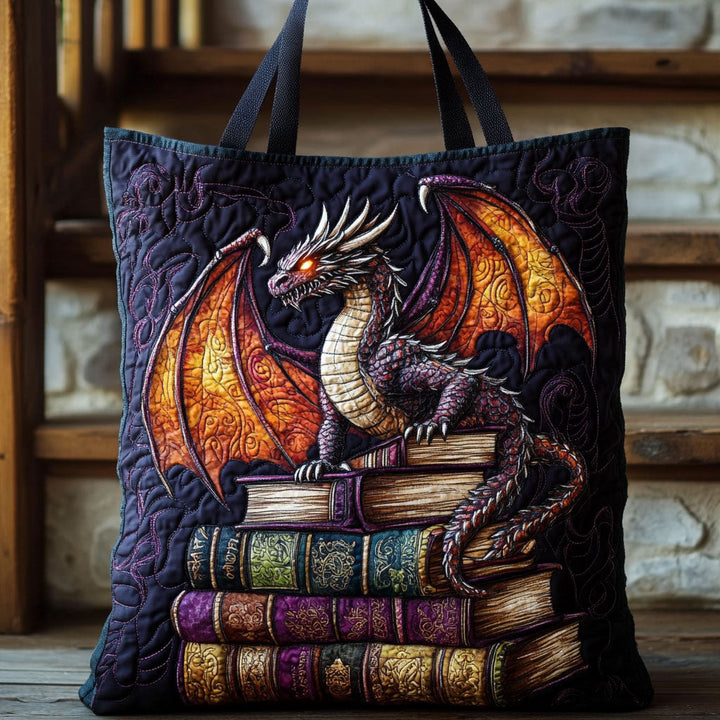 Dragon pourpre et vieux grimoires – Sac fourre-tout matelassé