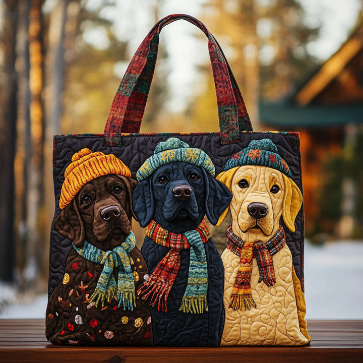 Labradors en tuques d’hiver – Sac fourre-tout matelassé