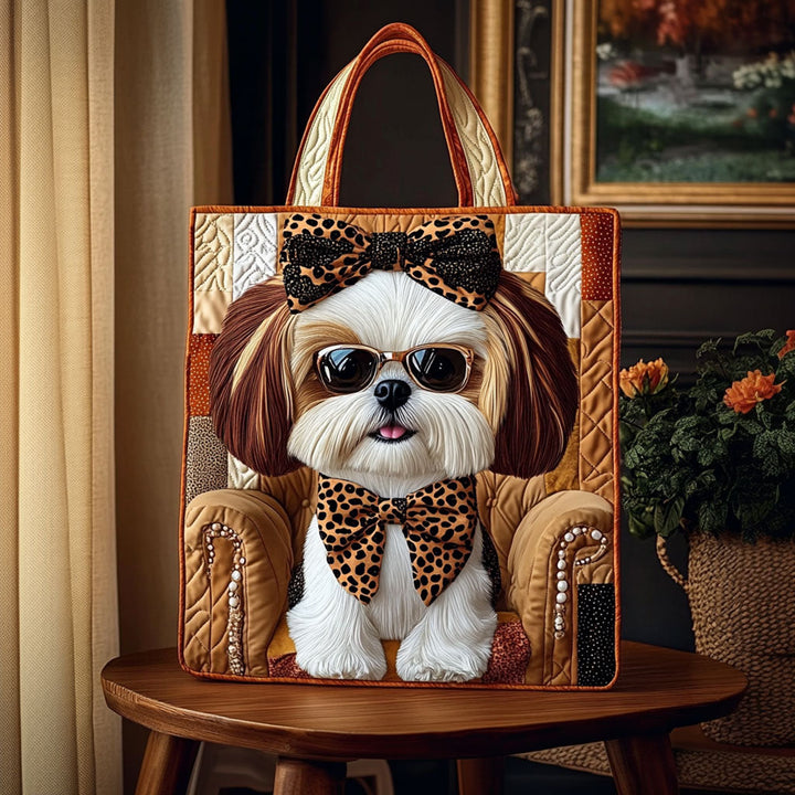 Shih Tzu élégant – Sac fourre-tout matelassé
