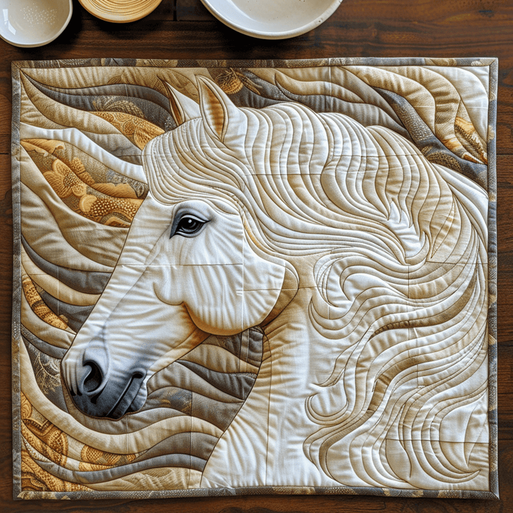 Cheval blanc dynamique – Napperons matelassés