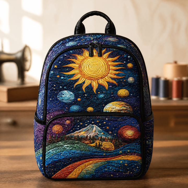 Soleil et montagnes sous les étoiles – Sac à dos matelassé